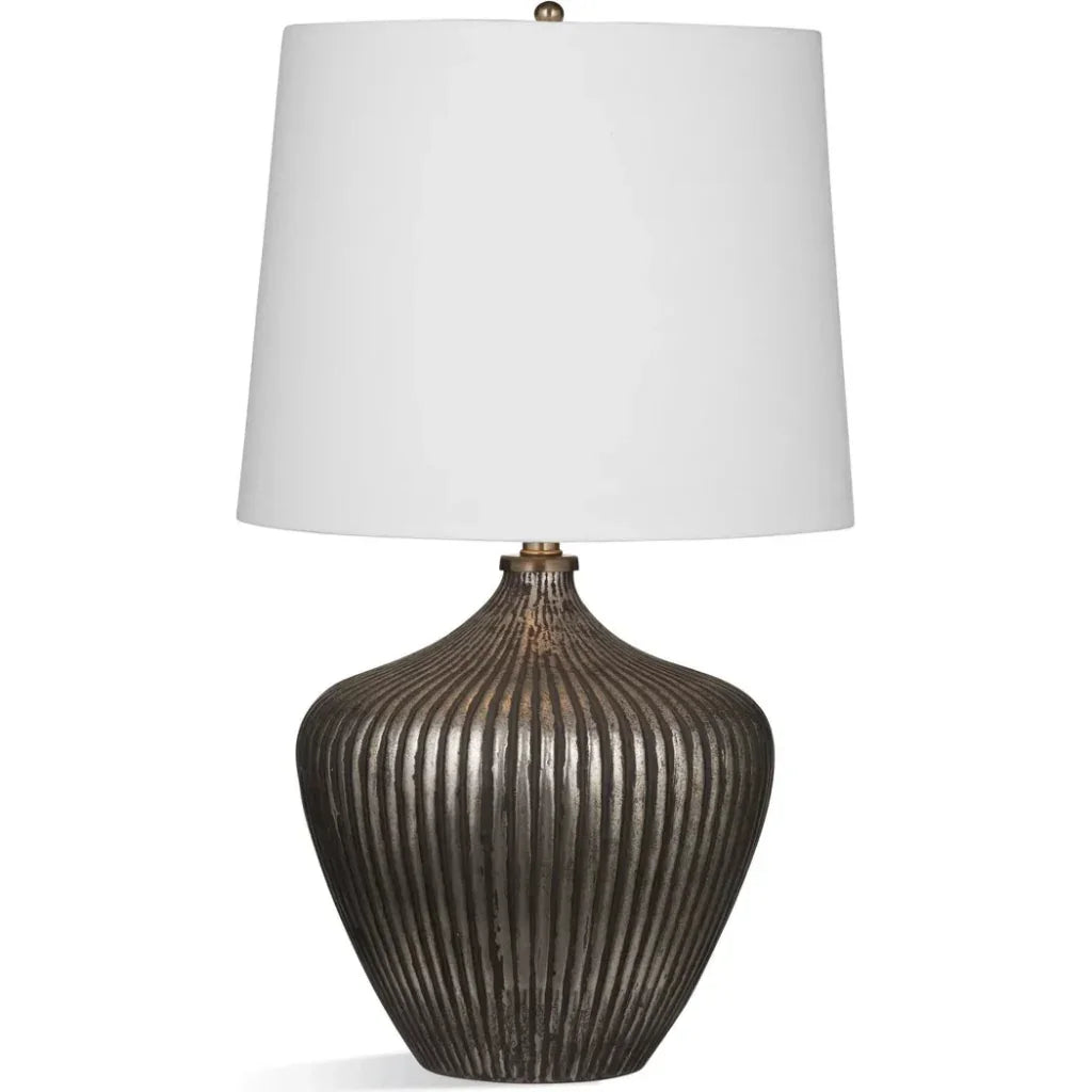 Sanbro Glass and Metal Brown Table Lamp - LOOMLAN - Bassett Mirror - Table Lamps