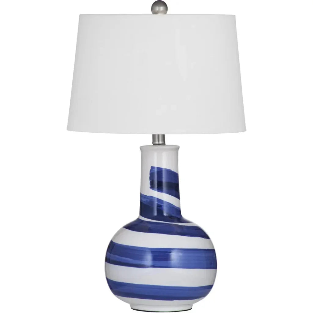 Sandals Ceramic Blue and White Table Lamp - LOOMLAN - Bassett Mirror - Table Lamps