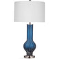 Sandee Glass and Metal Blue Table Lamp - LOOMLAN - Bassett Mirror - Table Lamps