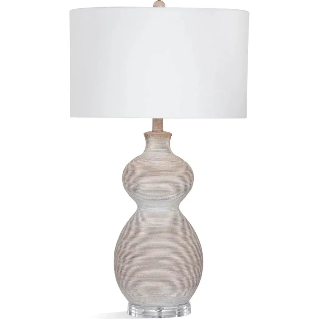Sandy Ceramic White Table Lamp - LOOMLAN - Bassett Mirror - Table Lamps