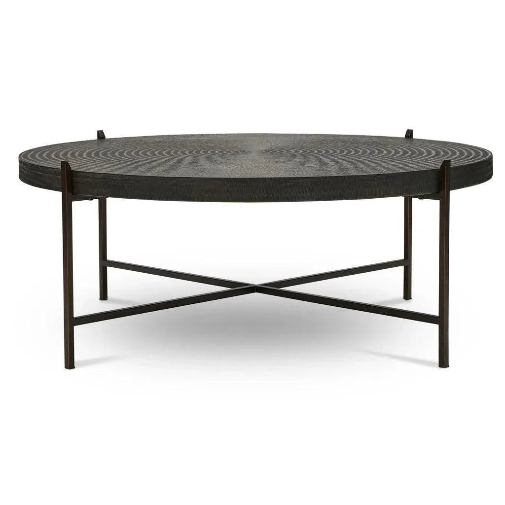 Sanskrit Bronze Plated Steel Round Coffee Table - LOOMLAN - Urbia - Coffee Tables