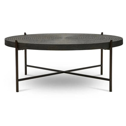 Sanskrit Bronze Plated Steel Round Coffee Table - LOOMLAN - Urbia - Coffee Tables