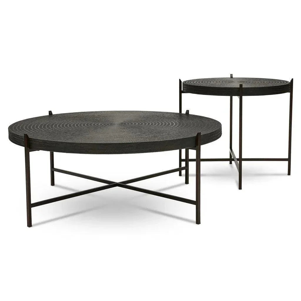 Sanskrit Bronze Plated Steel Round Coffee Table - LOOMLAN - Urbia - Coffee Tables
