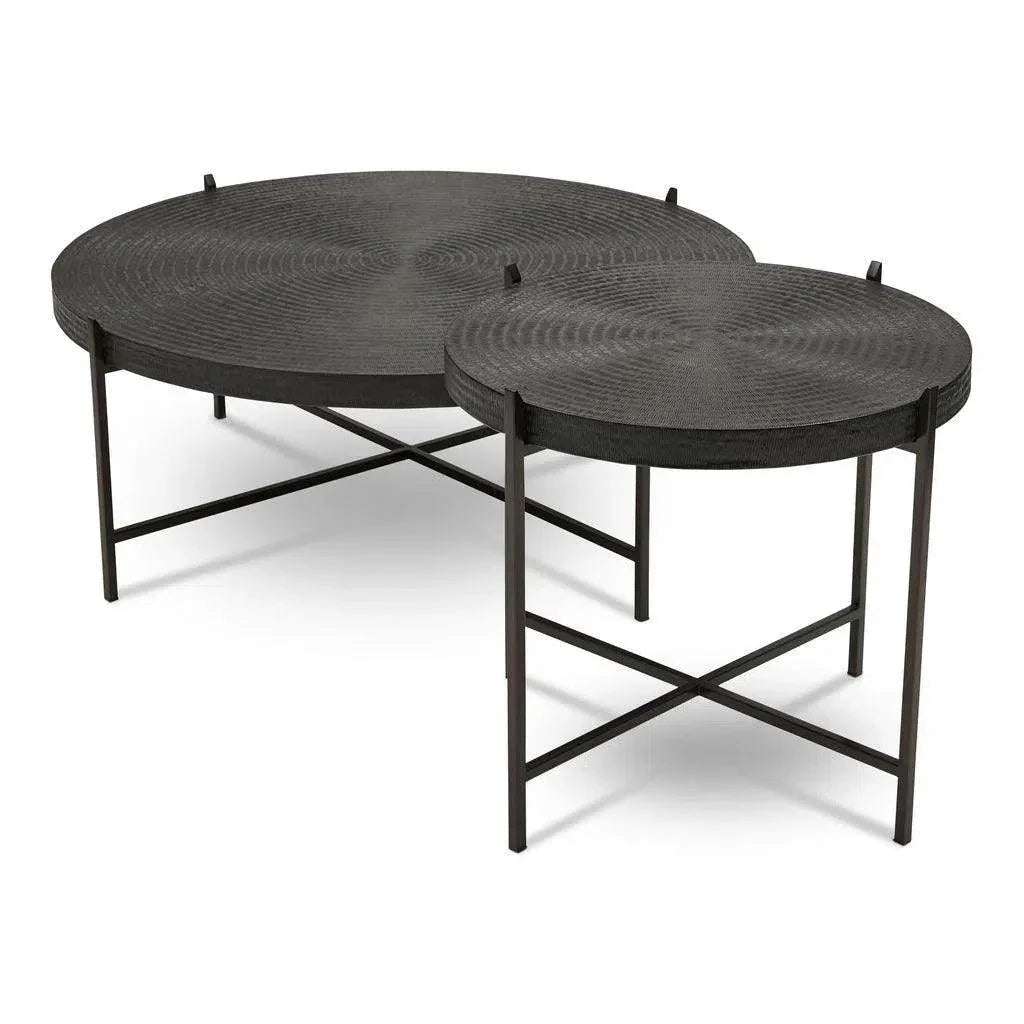 Sanskrit Bronze Plated Steel Round Coffee Table - LOOMLAN - Urbia - Coffee Tables