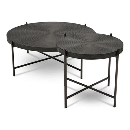 Sanskrit Bronze Plated Steel Round Coffee Table - LOOMLAN - Urbia - Coffee Tables