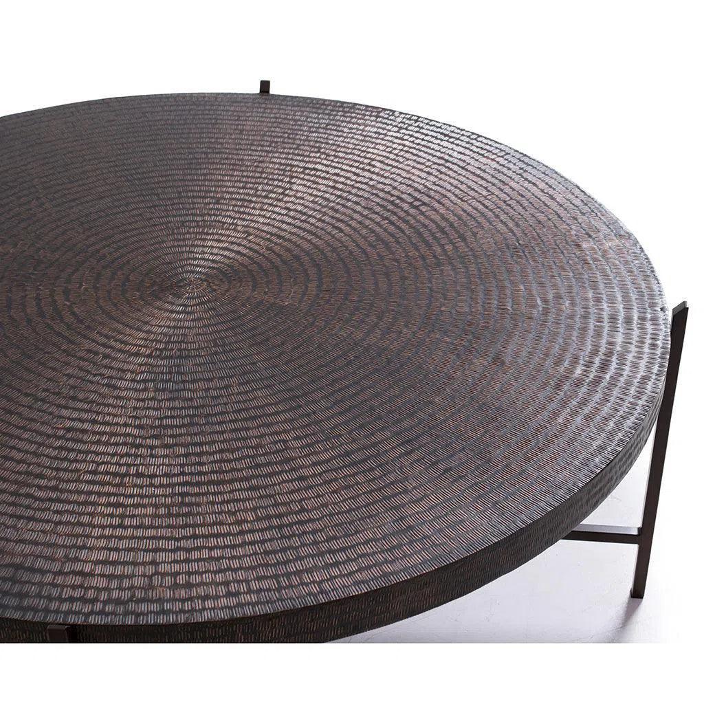 Sanskrit Bronze Plated Steel Round Coffee Table - LOOMLAN - Urbia - Coffee Tables