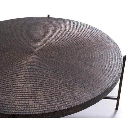 Sanskrit Bronze Plated Steel Round Coffee Table - LOOMLAN - Urbia - Coffee Tables