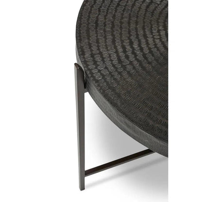 Sanskrit Bronze Plated Steel Round End Table - LOOMLAN - Urbia - Side Tables