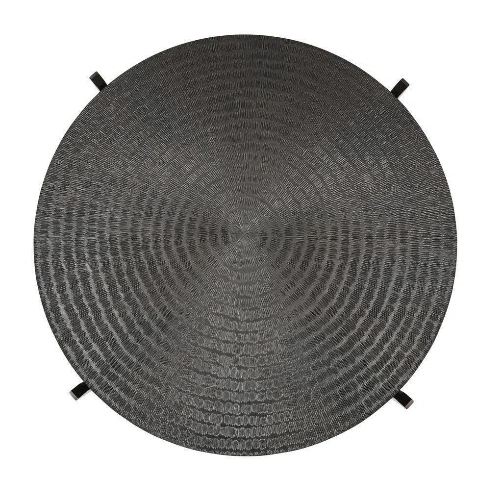 Sanskrit Bronze Plated Steel Round End Table - LOOMLAN - Urbia - Side Tables