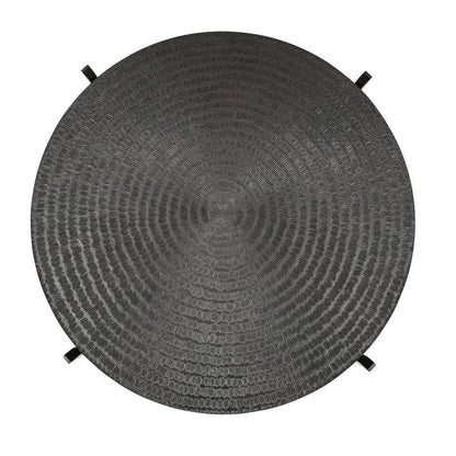 Sanskrit Bronze Plated Steel Round End Table - LOOMLAN - Urbia - Side Tables