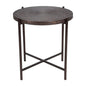 Sanskrit Bronze Plated Steel Round End Table - LOOMLAN - Urbia - Side Tables