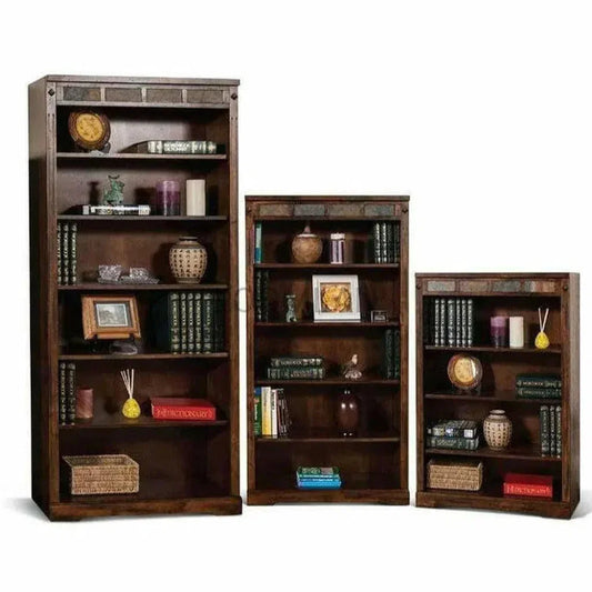 Santa Fe Finish Bookcase - Dark Brown - LOOMLAN - Sunny D - Bookcases