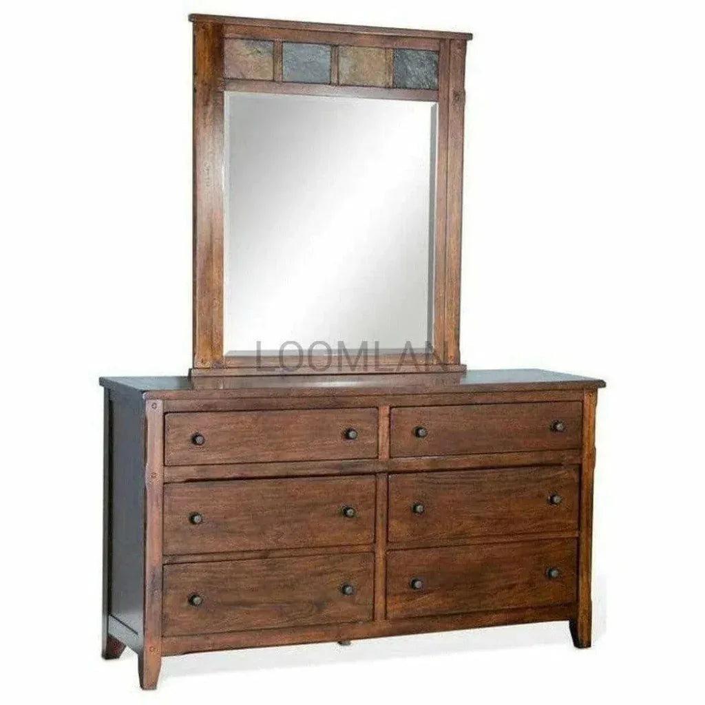 Santa Fe Finish Petite Dresser - Dark Brown - LOOMLAN - Sunny D - Dressers