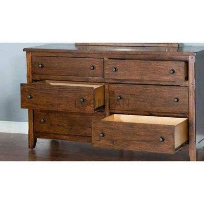 Santa Fe Finish Petite Dresser - Dark Brown - LOOMLAN - Sunny D - Dressers