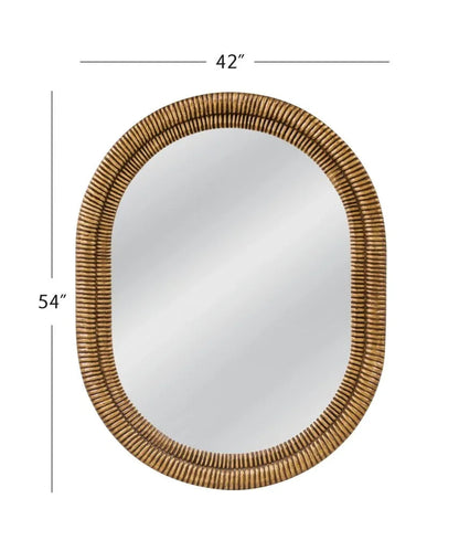 Santee Modern Antique Gold Wall Mirror - LOOMLAN - Bassett Mirror - Wall Mirrors