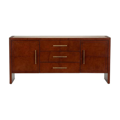 Santino Leather Covered Brown Buffet - LOOMLAN - Chelsea House - Buffets