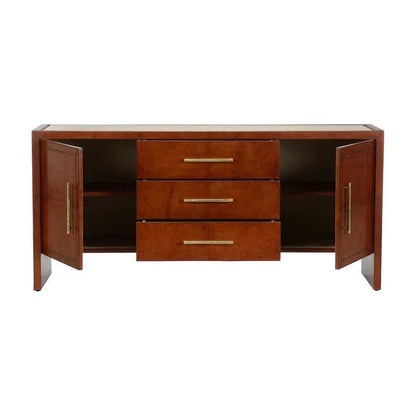 Santino Leather Covered Brown Buffet - LOOMLAN - Chelsea House - Buffets