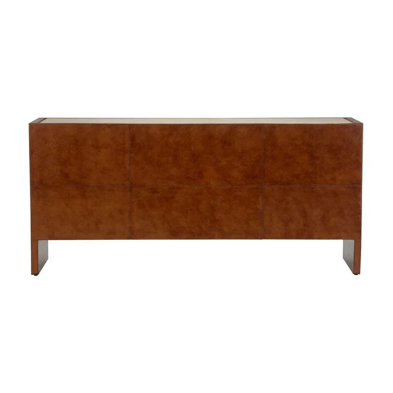 Santino Leather Covered Brown Buffet - LOOMLAN - Chelsea House - Buffets
