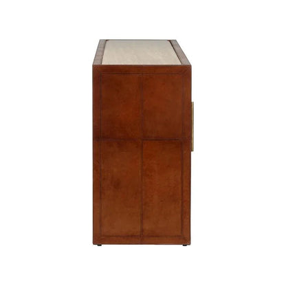 Santino Leather Covered Brown Buffet - LOOMLAN - Chelsea House - Buffets