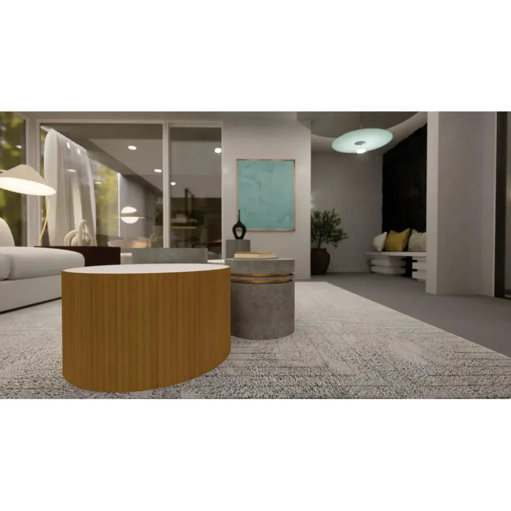 Santori Double Ring Short - Gold Outdoor End table - LOOMLAN - Seasonal Living - Outdoor Side Tables