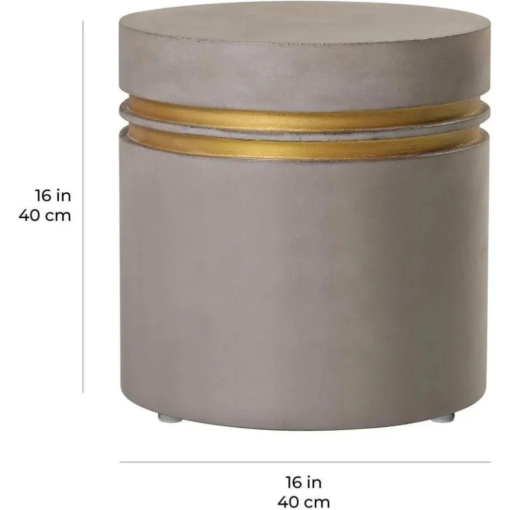 Santori Double Ring Short - Gold Outdoor End table - LOOMLAN - Seasonal Living - Outdoor Side Tables