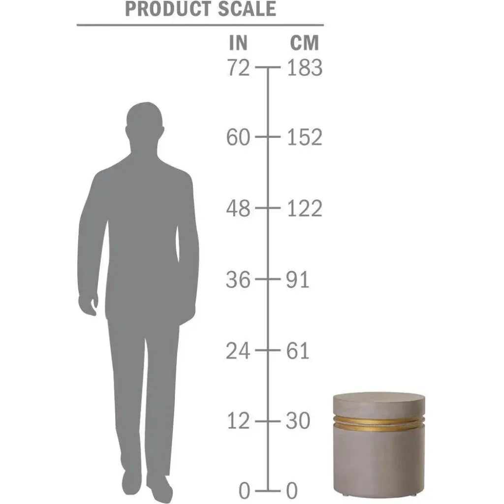 Santori Double Ring Short - Gold Outdoor End table - LOOMLAN - Seasonal Living - Outdoor Side Tables