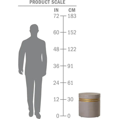Santori Double Ring Short - Gold Outdoor End table - LOOMLAN - Seasonal Living - Outdoor Side Tables