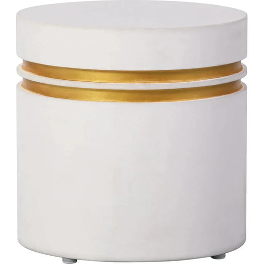 Santori Double Ring Short - White Outdoor End table - LOOMLAN - Seasonal Living - Outdoor Side Tables