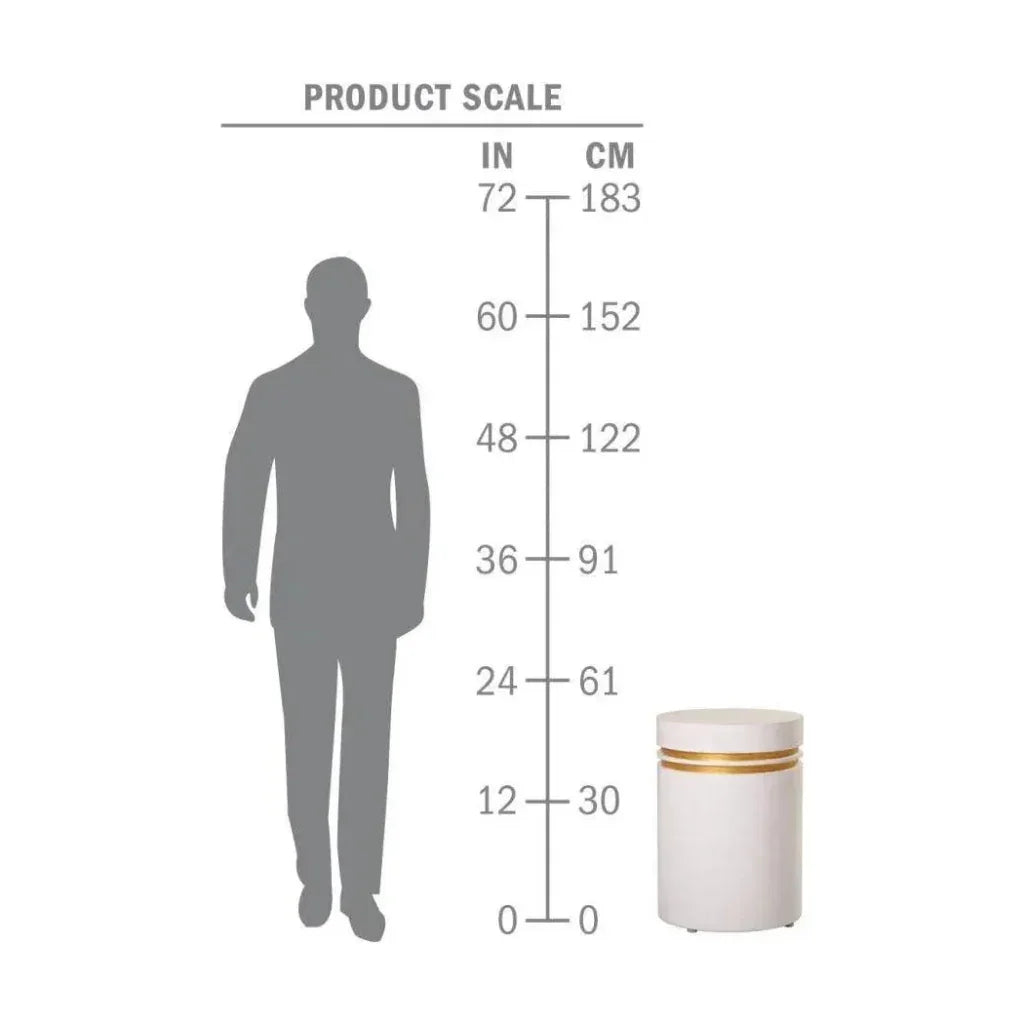 Santori Double Ring Tall - Gray/Gold Outdoor End table - LOOMLAN - Seasonal Living - Outdoor Side Tables