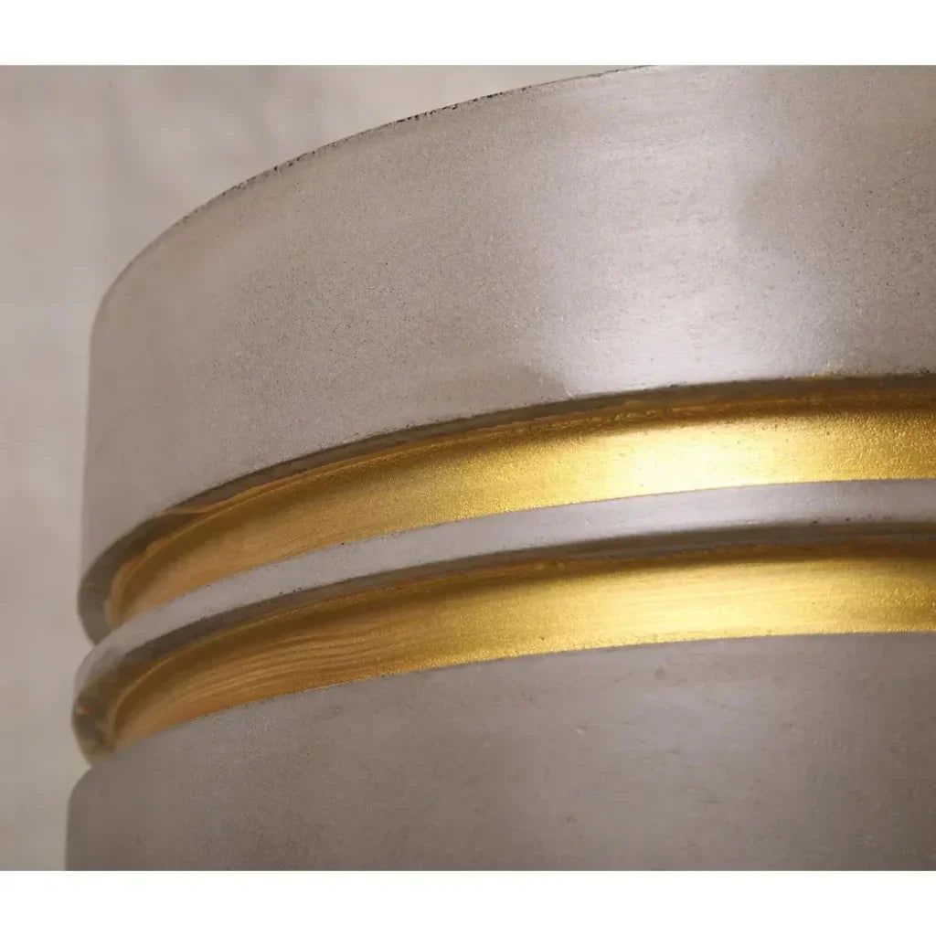 Santori Double Ring Tall - Gray/Gold Outdoor End table - LOOMLAN - Seasonal Living - Outdoor Side Tables