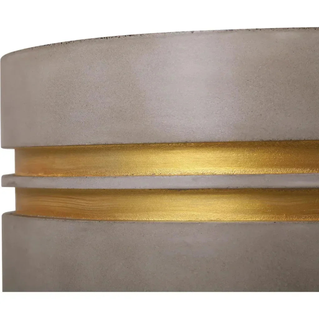 Santori Double Ring Tall - Gray/Gold Outdoor End table - LOOMLAN - Seasonal Living - Outdoor Side Tables