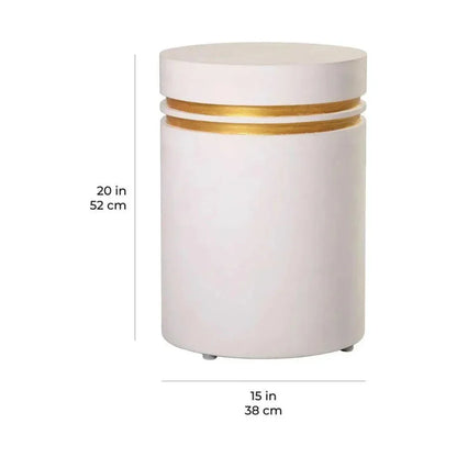 Santori Double Ring Tall - Gray/Gold Outdoor End table - LOOMLAN - Seasonal Living - Outdoor Side Tables