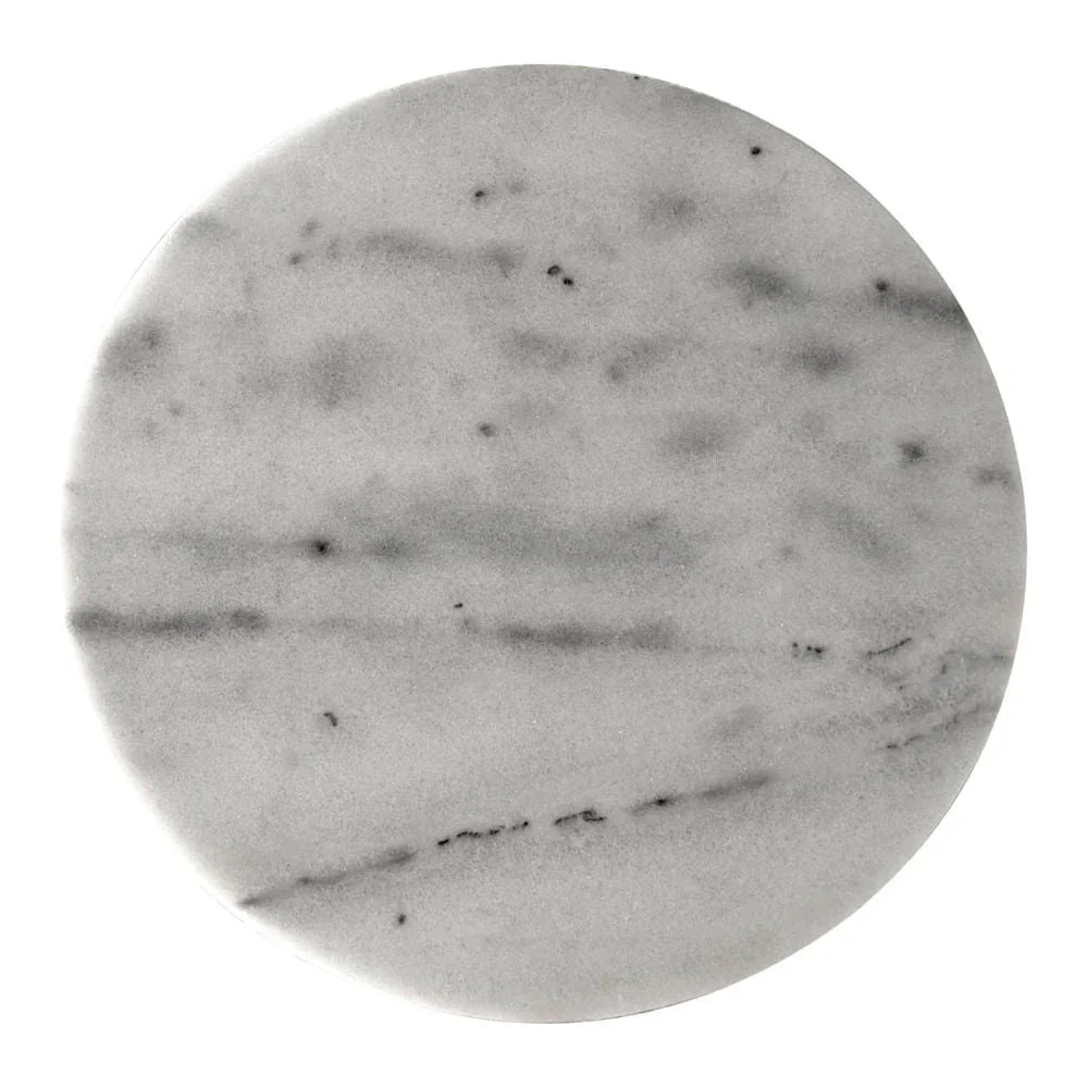 Santosha Marble Top Round Side Table - LOOMLAN - Noir - Side Tables