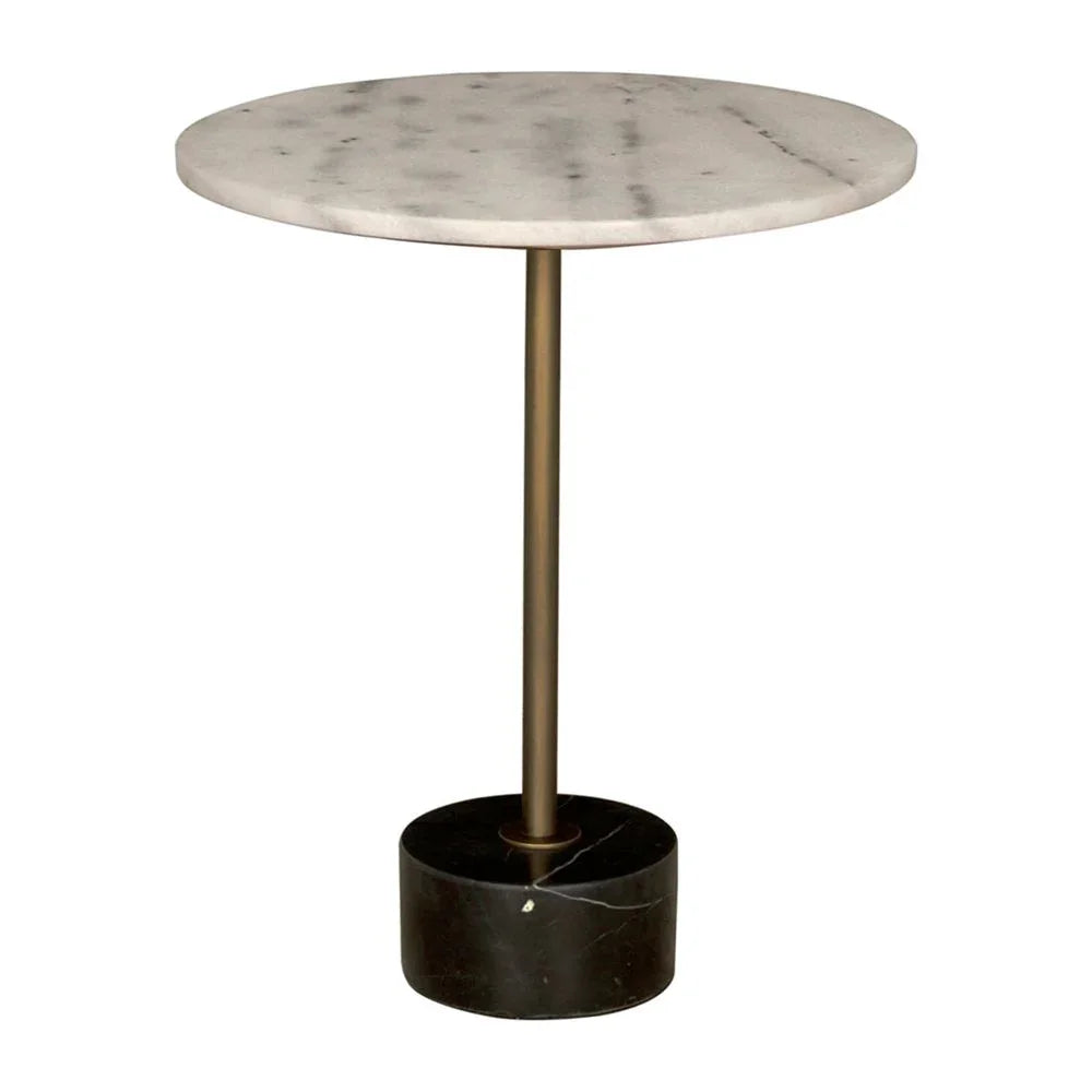 Santosha Marble Top Round Side Table - LOOMLAN - Noir - Side Tables