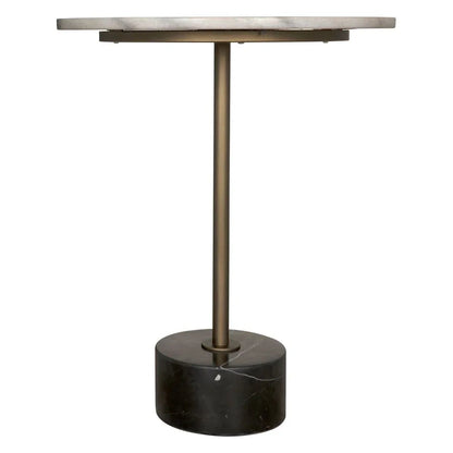 Santosha Marble Top Round Side Table - LOOMLAN - Noir - Side Tables