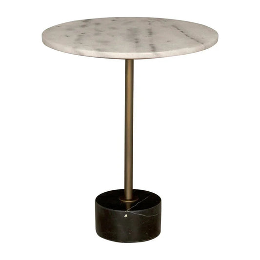 Santosha Marble Top Round Side Table - LOOMLAN - Noir - Side Tables