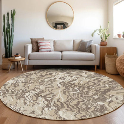 Saphara Beige Washable Indoor-Outdoor Rug-Outdoor Rugs-LOOMLAN Rugs-LOOMLAN