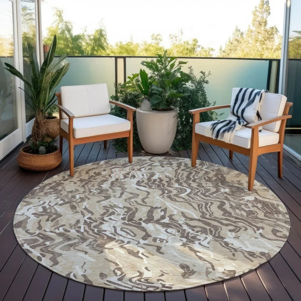 Saphara Beige Washable Indoor-Outdoor Rug-Outdoor Rugs-LOOMLAN Rugs-LOOMLAN