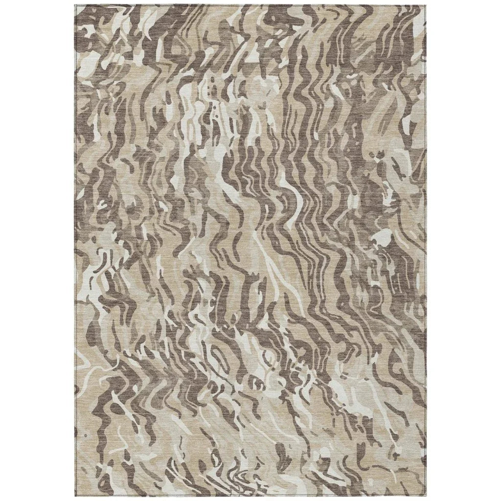 Saphara Beige Washable Indoor-Outdoor Rug-Outdoor Rugs-LOOMLAN Rugs-2'6" x 3'10"-LOOMLAN