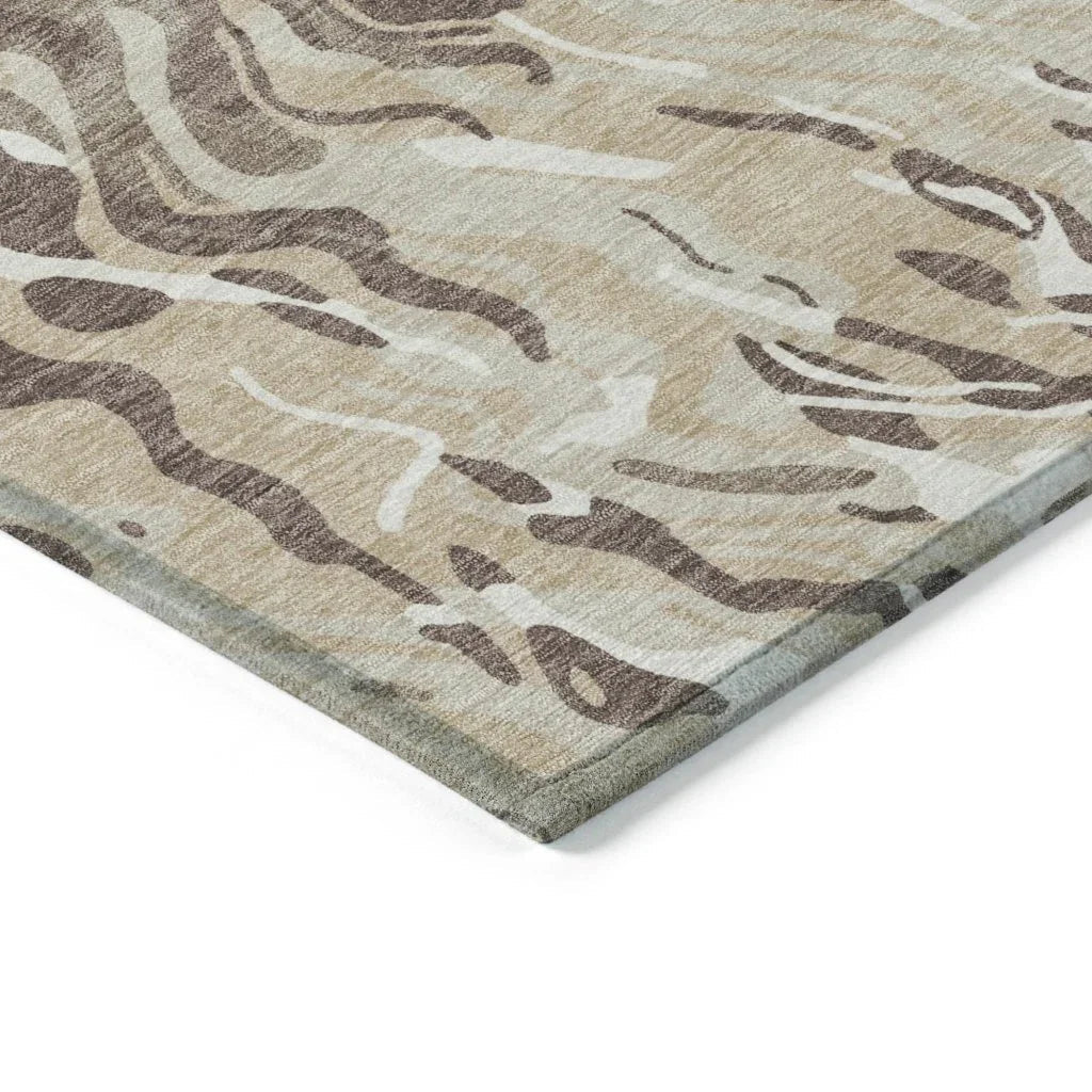 Saphara Beige Washable Indoor-Outdoor Rug-Outdoor Rugs-LOOMLAN Rugs-LOOMLAN