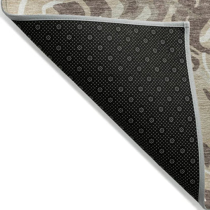 Saphara Beige Washable Indoor-Outdoor Rug-Outdoor Rugs-LOOMLAN Rugs-LOOMLAN