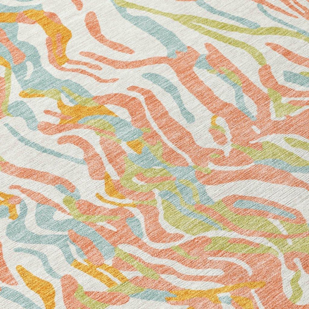 Saphara Orange Washable Indoor-Outdoor Rug-Outdoor Rugs-LOOMLAN Rugs-LOOMLAN