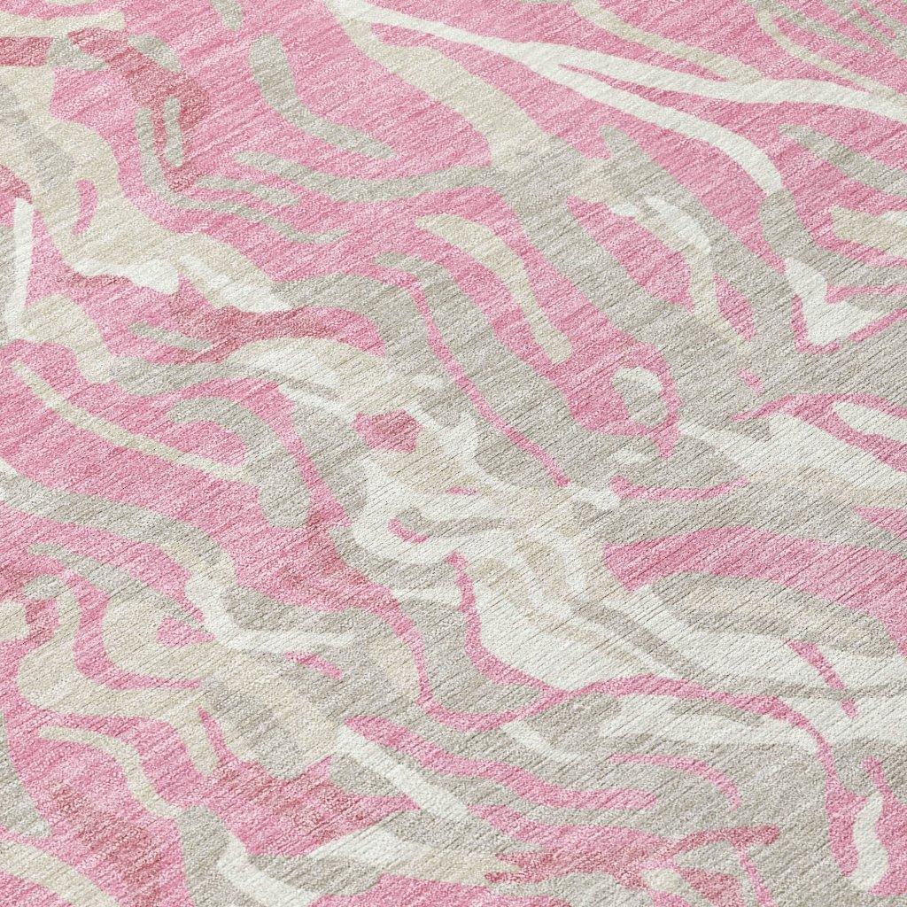 Saphara Pink Washable Indoor-Outdoor Rug-Outdoor Rugs-LOOMLAN Rugs-LOOMLAN