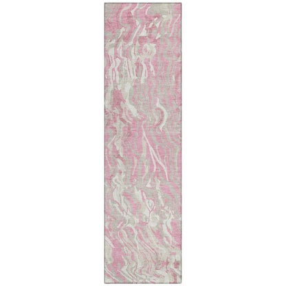 Saphara Pink Washable Indoor-Outdoor Rug-Outdoor Rugs-LOOMLAN Rugs-2'3" x 7'6"-LOOMLAN
