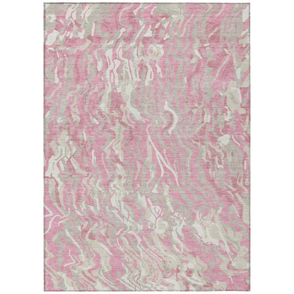 Saphara Pink Washable Indoor-Outdoor Rug-Outdoor Rugs-LOOMLAN Rugs-2'6" x 3'10"-LOOMLAN
