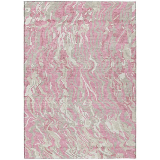 Saphara Pink Washable Indoor-Outdoor Rug-Outdoor Rugs-LOOMLAN Rugs-2'6" x 3'10"-LOOMLAN