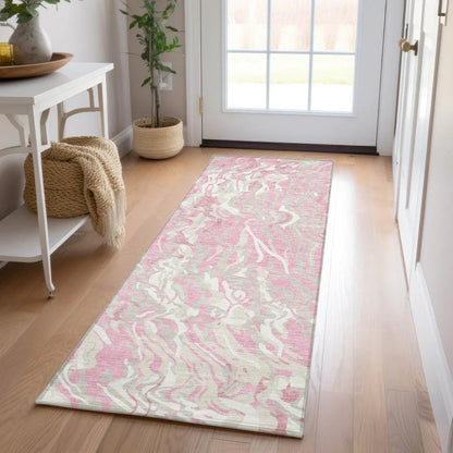 Saphara Pink Washable Indoor-Outdoor Rug-Outdoor Rugs-LOOMLAN Rugs-LOOMLAN
