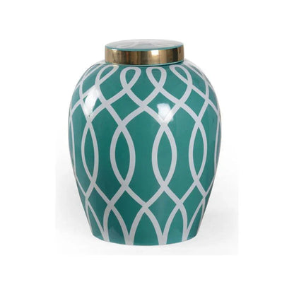 Sarah Ginger Gold Patterned Jar - LOOMLAN - Chelsea House - Vases & Jars