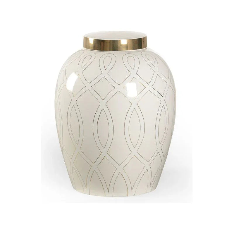 Sarah Ginger Gold Patterned Jar - LOOMLAN - Chelsea House - Vases & Jars