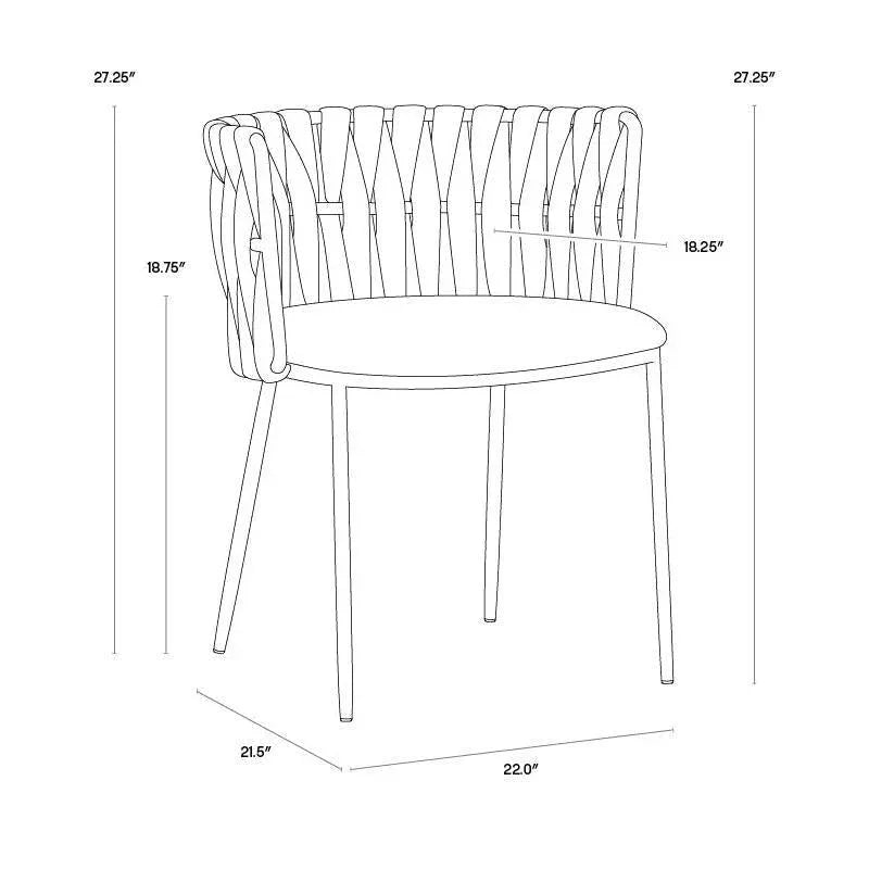 Sarai Dining Armchair Modern With Steel Legs - LOOMLAN - SUNPAN - Dining Chairs